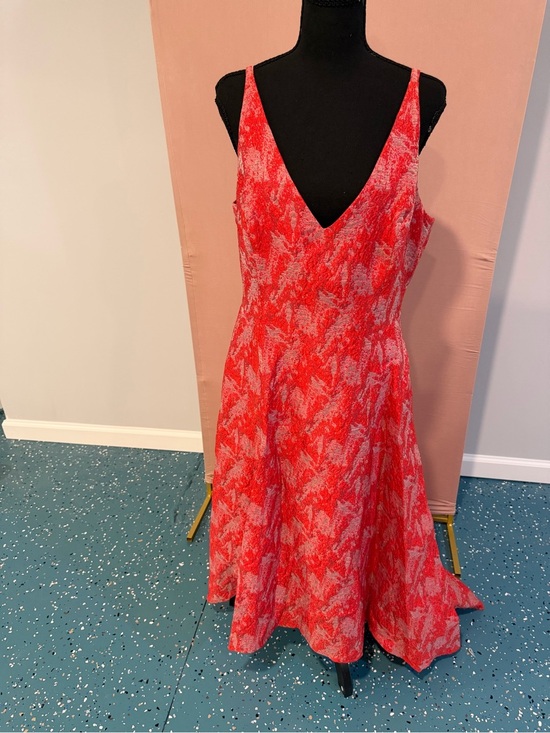 Badgley Mischka Dresses & Skirts - Badgley Mischka Red and Light Pink V-Neck High Low Dress